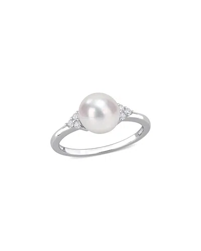 Rina Limor Silver 7.5-8mm Pearl Cz Ring