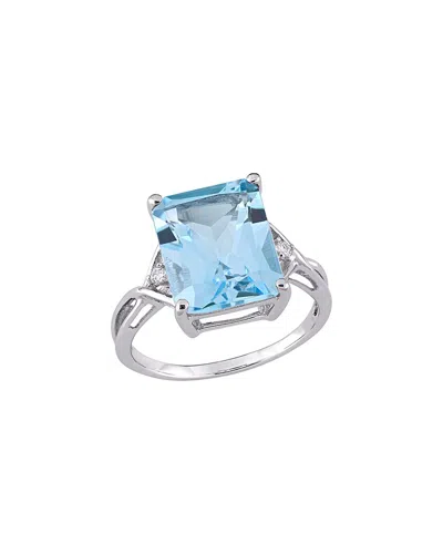 Rina Limor Silver 7.51 Ct. Tw. Blue Topaz - Sky, White Topaz Cocktail Ring
