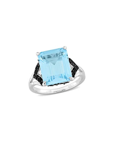 RINA LIMOR RINA LIMOR SILVER 7.92 CT. TW. SKY BLUE TOPAZ & SAPPHIRE RING