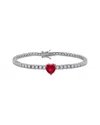 Rina Limor Silver 8.00 Ct. Tw. Lab-grown Ruby & Sapphire Bracelet