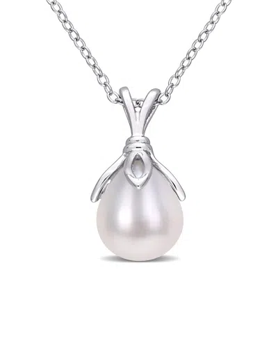 Rina Limor Silver 8.5-9mm Pearl Drop Pendant Necklace