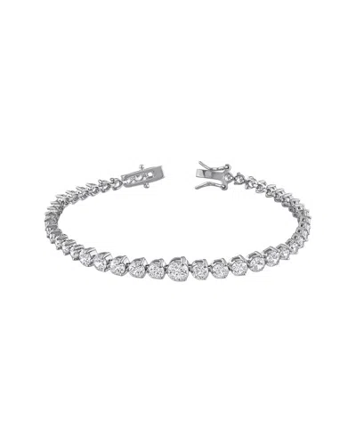 Rina Limor Silver 8.79 Ct. Tw. Created White Sapphire Tennis Bracelet In Metallic
