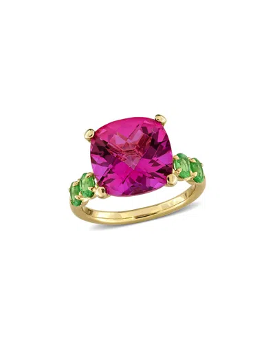 Rina Limor Silver 8.96 Ct. Tw. Topaz & Tsavorite Ring In Pink