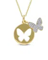 Rina Limor Vermeil Diamond Double Butterfly Necklace