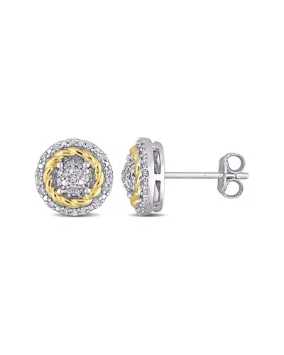 Rina Limor Vermeil 0.22 Ct. Tw. Diamond Rope Halo Earrings