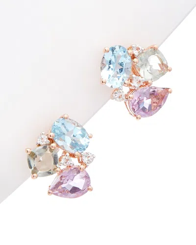 Rina Limor Vermeil 4.69 Ct. Tw. Gemstone Earrings In Multi