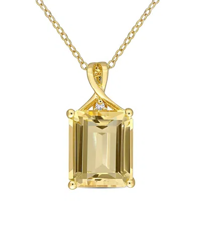 Rina Limor Vermeil 6.58 Ct. Tw. Gemstone Octagon Necklace In Gold
