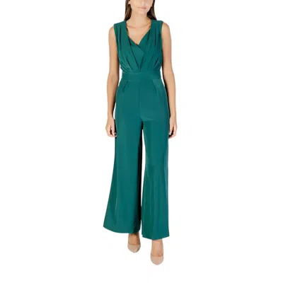 Rinascimento Bicolor Polyester Jumpsuit In Green