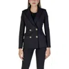 Rinascimento Black Polyester Blazer In Blue