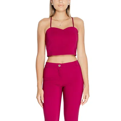 Rinascimento Bordeaux Polyester Tops & T-shirt In Pink