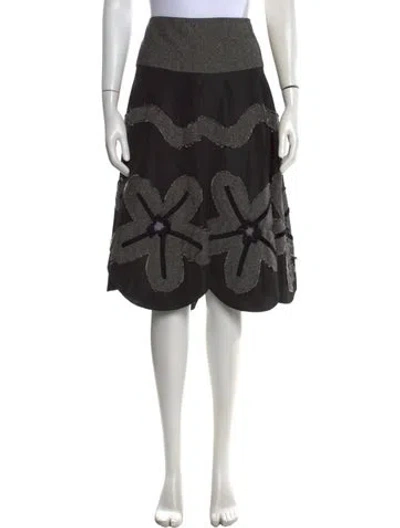 Pre-owned Rinascimento Floral Print Knee-length Skirt In Black