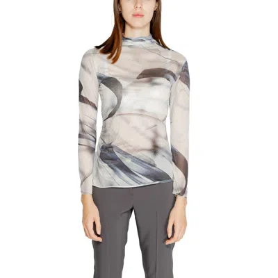 Rinascimento Abstract-print Mock-neck Top In Gray