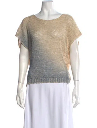 Pre-owned Rinascimento Scoop Neck Short Sleeve Top In Neutral