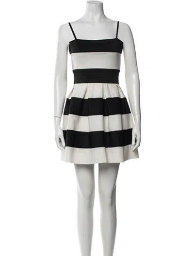 Pre-owned Rinascimento Striped Mini Dress In Black