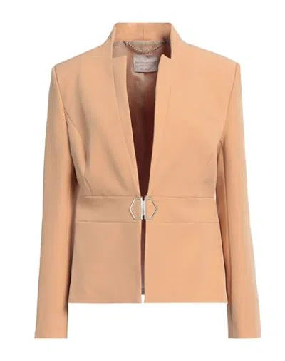 Rinascimento Woman Blazer Camel Size S Polyester, Elastane In Orange