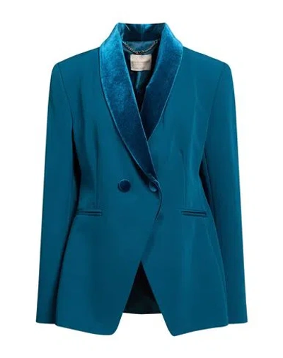 Rinascimento Woman Blazer Deep Teal Size L Polyester, Elastane In Green