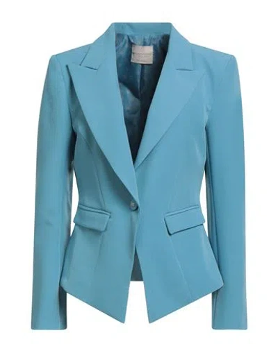 Rinascimento Woman Blazer Light Blue Size L Polyester, Elastane