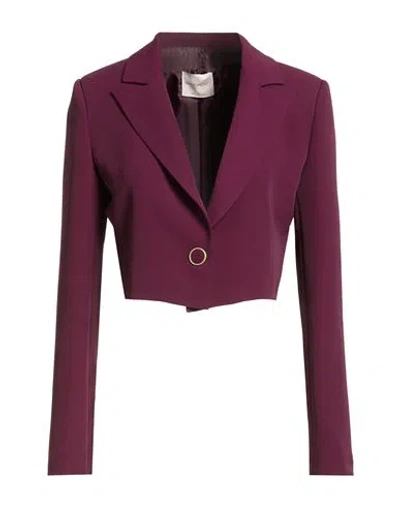 Rinascimento Woman Blazer Plum Size M Polyester, Elastane In Purple