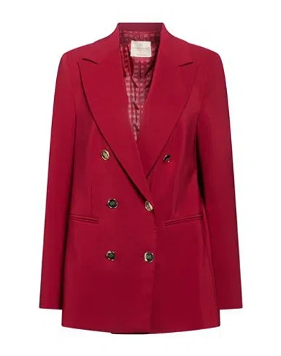 Rinascimento Woman Blazer Red Size M Polyester, Elastane In Brown