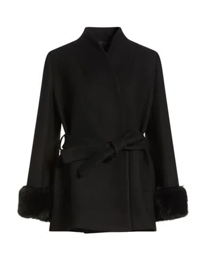 Rinascimento Woman Coat Black Size S Wool, Polyester, Polyamide, Acrylic