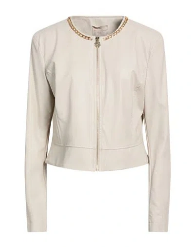 Rinascimento Woman Jacket Light Grey Size Xl Viscose, Polyurethane Resin In Neutral