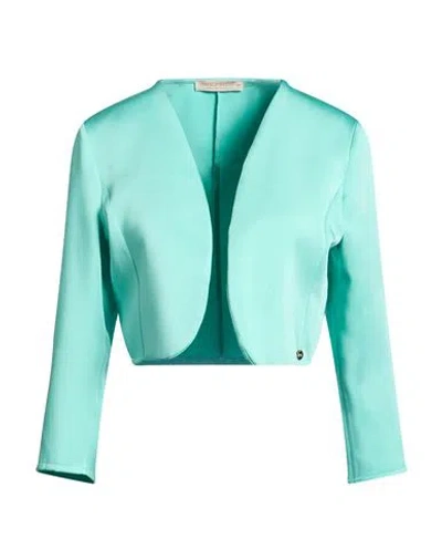 Rinascimento Woman Jacket Turquoise Size L Polyester, Elastane In Green