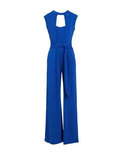 Rinascimento Woman Jumpsuit Bright Blue Size M Polyester, Elastane