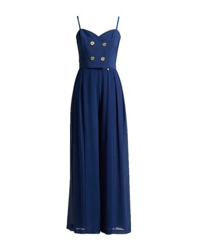 Rinascimento Woman Jumpsuit Navy Size L Polyester, Elastane In Multi