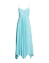 Rinascimento Woman Long Dress Azure Size Xl Polyester In Blue