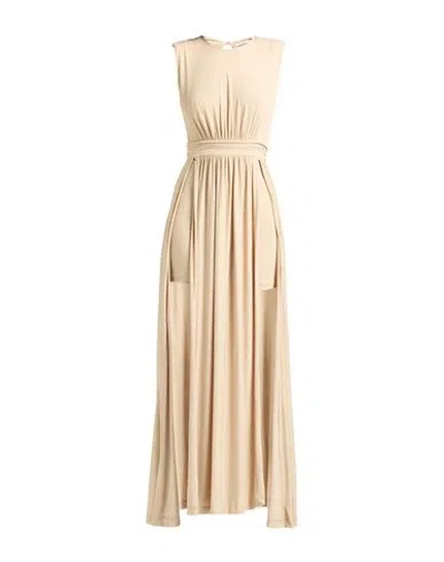 Rinascimento Woman Maxi Dress Sand Size Xs Polyester, Elastane