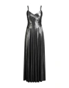 Rinascimento Woman Maxi Dress Silver Size L Polyester, Elastane In Metallic