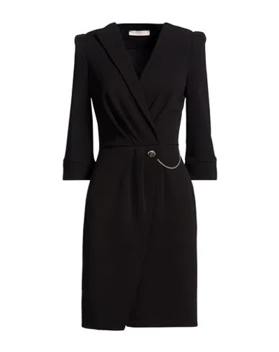 Rinascimento Woman Midi Dress Black Size Xl Polyester, Elastane In Multi