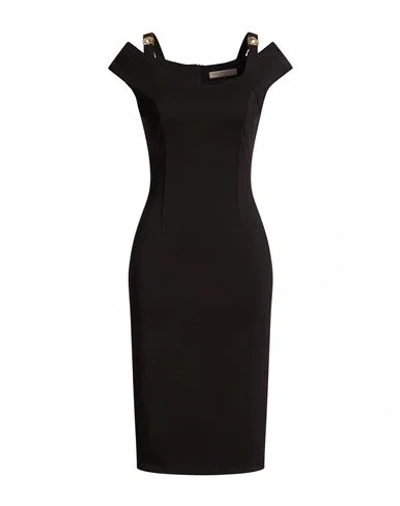 Rinascimento Woman Midi Dress Black Size Xs Polyester, Elastane In Multi