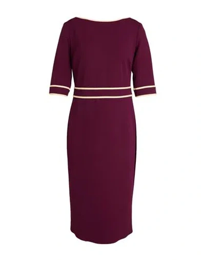 Rinascimento Woman Midi Dress Burgundy Size S Polyester, Elastane In Multi