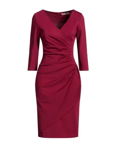 Rinascimento Woman Midi Dress Burgundy Size Xs Polyester, Elastane