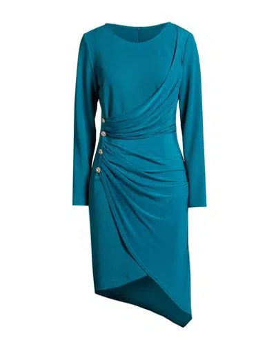 Rinascimento Woman Midi Dress Deep Teal Size Xs Polyester, Elastane In Blue