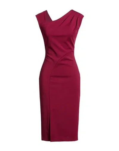 Rinascimento Woman Midi Dress Garnet Size Xl Polyester, Elastane In Burgundy