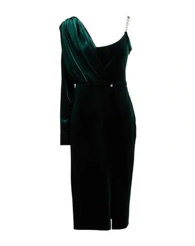 Rinascimento Woman Midi Dress Green Size L Polyester, Elastane