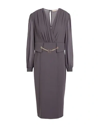 Rinascimento Woman Midi Dress Grey Size S Polyester, Elastane