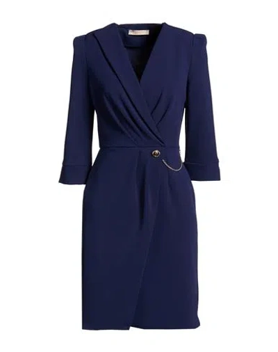 Rinascimento Woman Midi Dress Navy Size Xl Polyester, Elastane In Blue