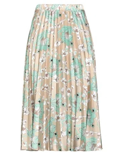 Rinascimento Woman Midi Skirt Beige Size S Polyester In Multi