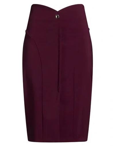 Rinascimento Woman Midi Skirt Burgundy Size Xl Polyester, Elastane In Brown