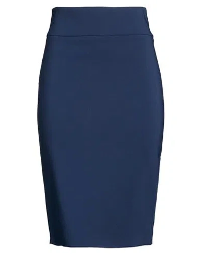 Rinascimento Woman Midi Skirt Navy Size L Polyester, Elastane In Blue
