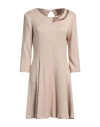 Rinascimento Woman Mini Dress Beige Size Xs Viscose, Polyester, Polyamide In Beige