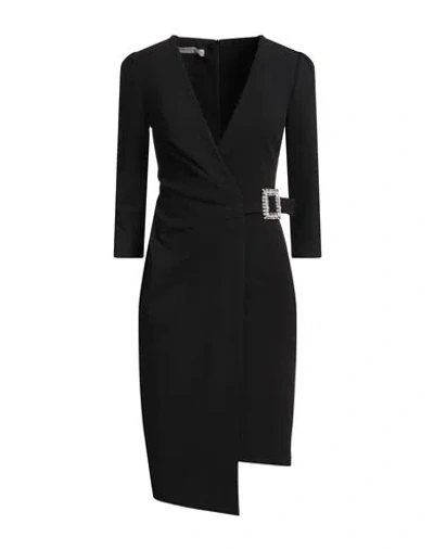 Rinascimento Woman Mini Dress Black Size M Polyester, Elastane