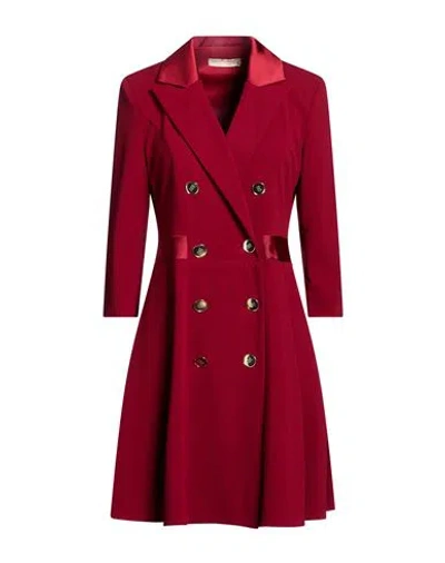 Rinascimento Woman Mini Dress Brick Size M Polyester, Elastane In Red