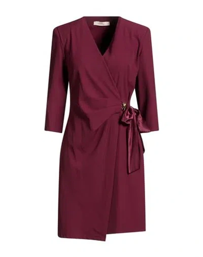 Rinascimento Woman Mini Dress Burgundy Size S Polyester, Elastane In Red