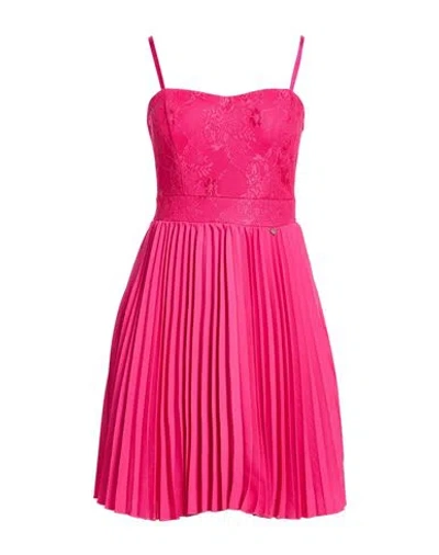 Rinascimento Woman Mini Dress Fuchsia Size L Polyamide, Polyester In Pink