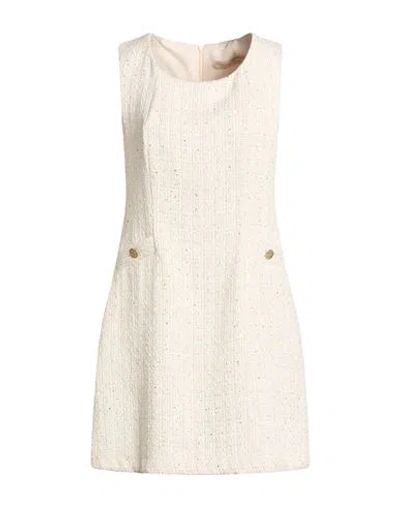 Rinascimento Woman Mini Dress Ivory Size M Polyester, Cotton, Viscose, Metallic Fiber In White