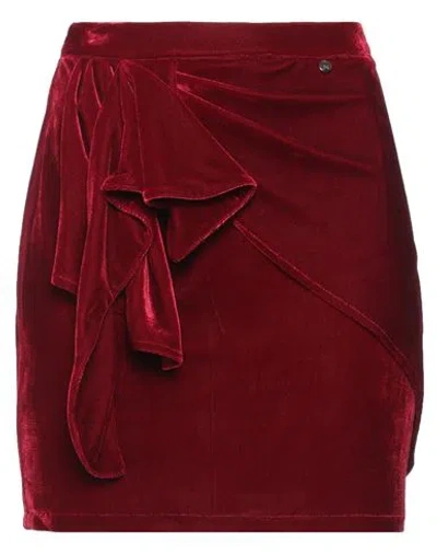 Rinascimento Woman Mini Skirt Red Size L Polyester, Elastane